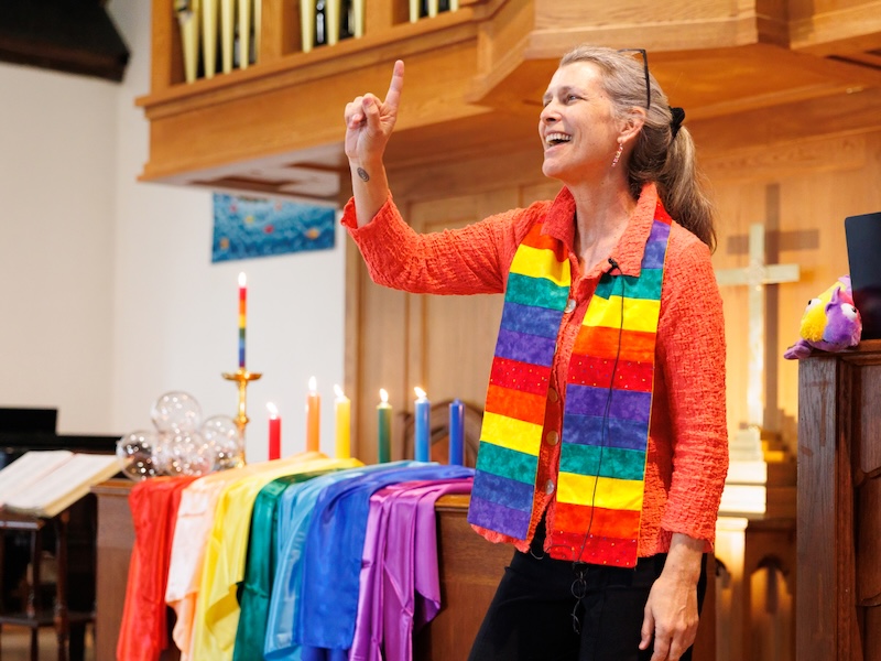 Ellen on Pride Sunday with rainbow colors